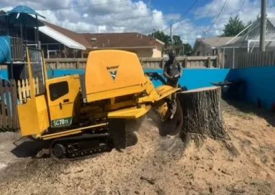 A stump grinder in Vero Beach, FL